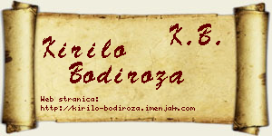 Kirilo Bodiroža vizit kartica